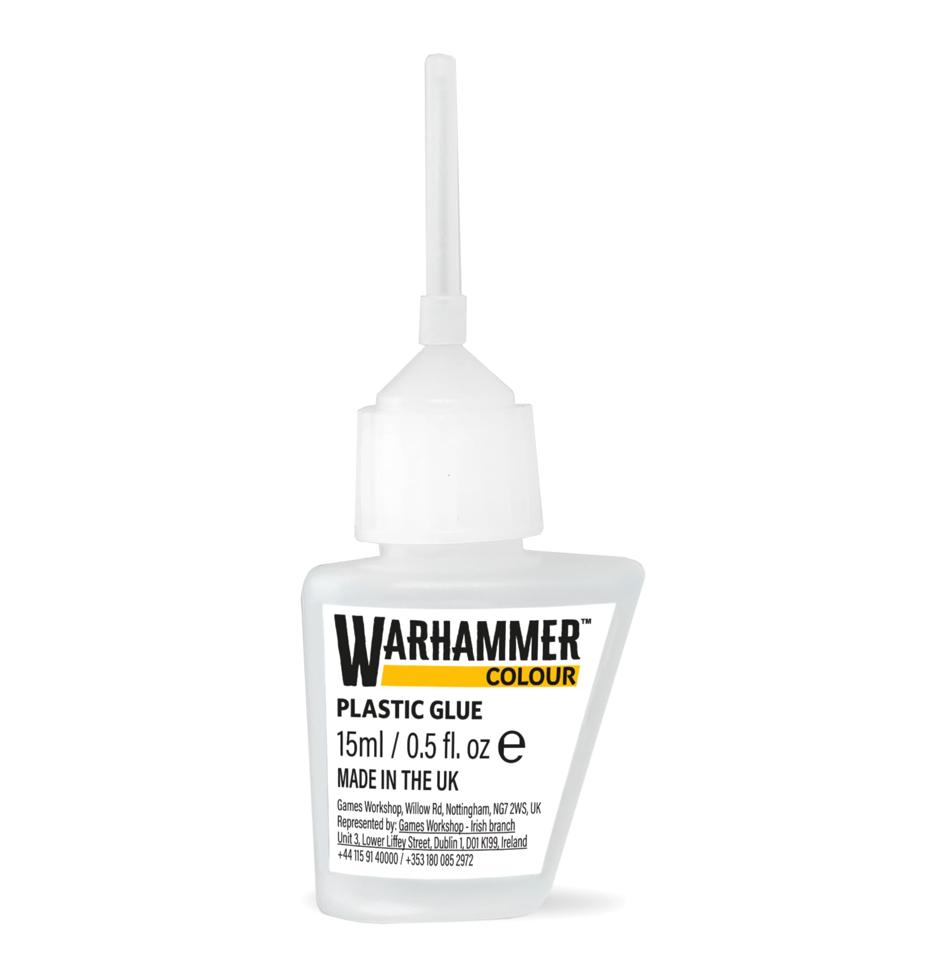 Warhammer Colour Plastic Glue, 15ml, Precision Applicator Tip, for Miniature Model Assembly