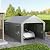 Outsunny Carport 10' x 20' Portable Garage, Heavy Duty Car Port Canopy with 2 Roll-up Doors & 4 Ventilated Windows for Car, Truck, Boat, Garden Tools, Gray
