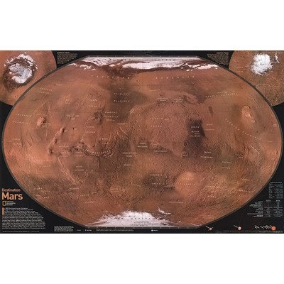 Mars, The Red Planet, Poster Map (Two Sided) Map Type: Standard (20' x 31')