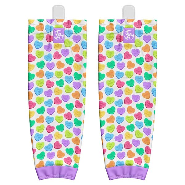 Jersey Ninja Valentines Day - Candy Hearts Pro Style Hockey Socks