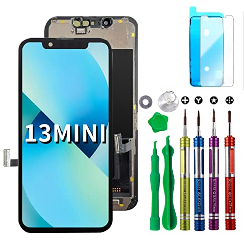 Ace Tech Cellular LCD Screen Replacement for iPhone 13 Mini 5.4 inch (Model A2481 A2626 A2628 A2629 A2630) Touch Screen Display Digitizer Frame Assembly w/Tool Kit