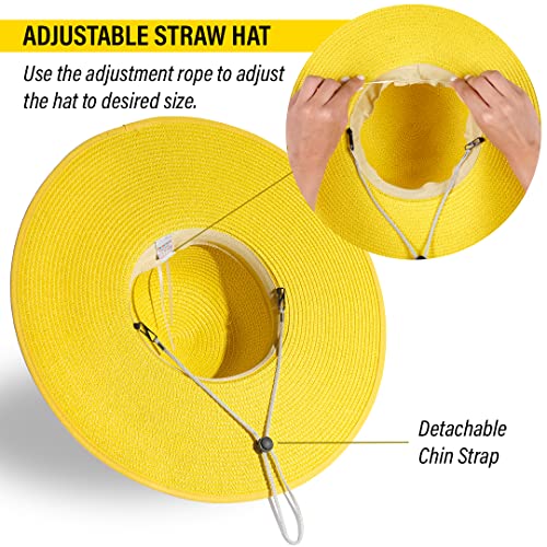 Funcredible Yellow Sun Hat For Women - Yellow Wide Brim Hat thumb #2