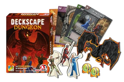 ABACUSSPIELE 38251 - Deckscape – Dungeon, Escape Room Spiel, Kartenspiel, Rot