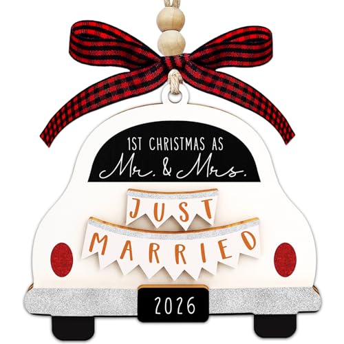 Our First Christmas Married Ornament 2026, Bridal Shower Gifts, Wedding - image 1