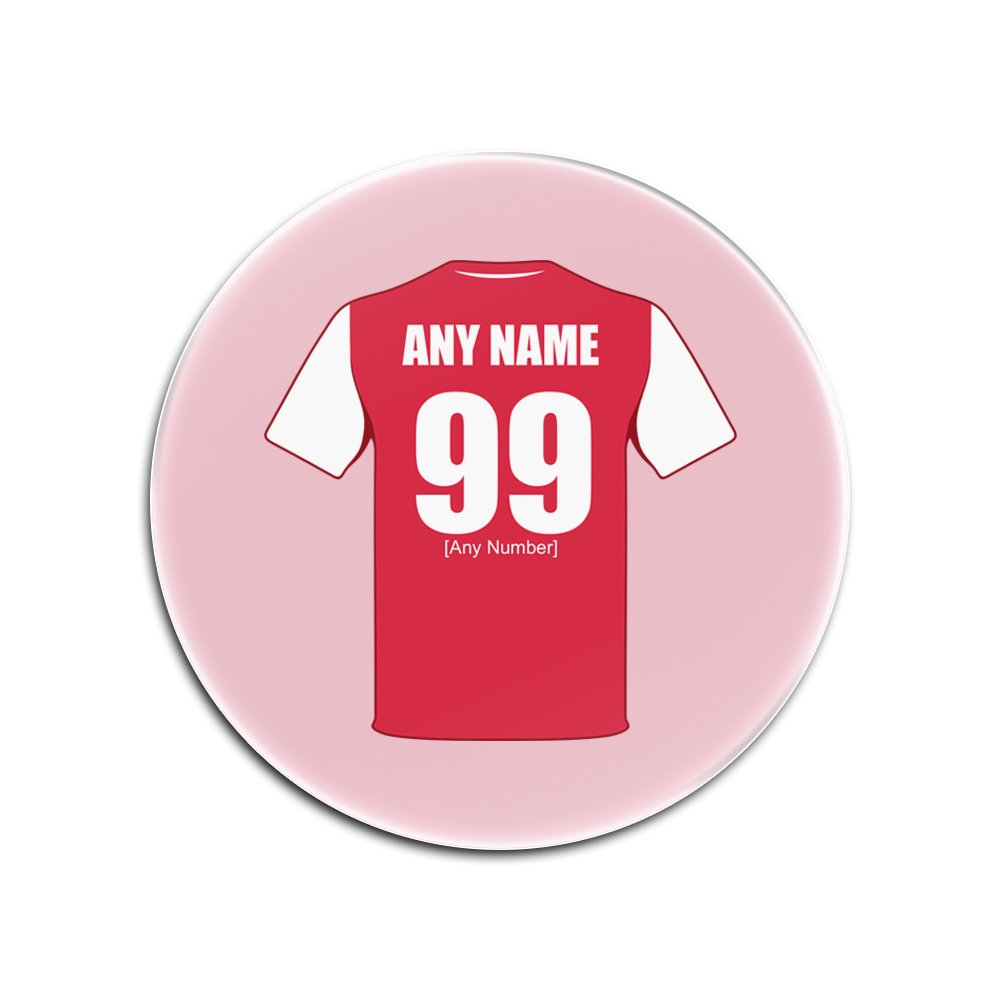 UNIGIFT Personalised Gift - Arsenal Glass Round Coasters (Football Club Design Theme, Colour Options) - Any Name/Message on Your Unique Mat Pad - The Gunners — image 1