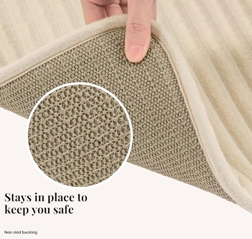 Image of SANMARINO Ultra Soft Memory Foam Bath Mat 16 inch x 24 inch | Non-Slip, Thick & Water Absorbent Bathroom Rug | Quick Dry Shower Floor Mat | Bath Rug for Bathroom & Home Decor - (Beige, 40 x 60 cm)