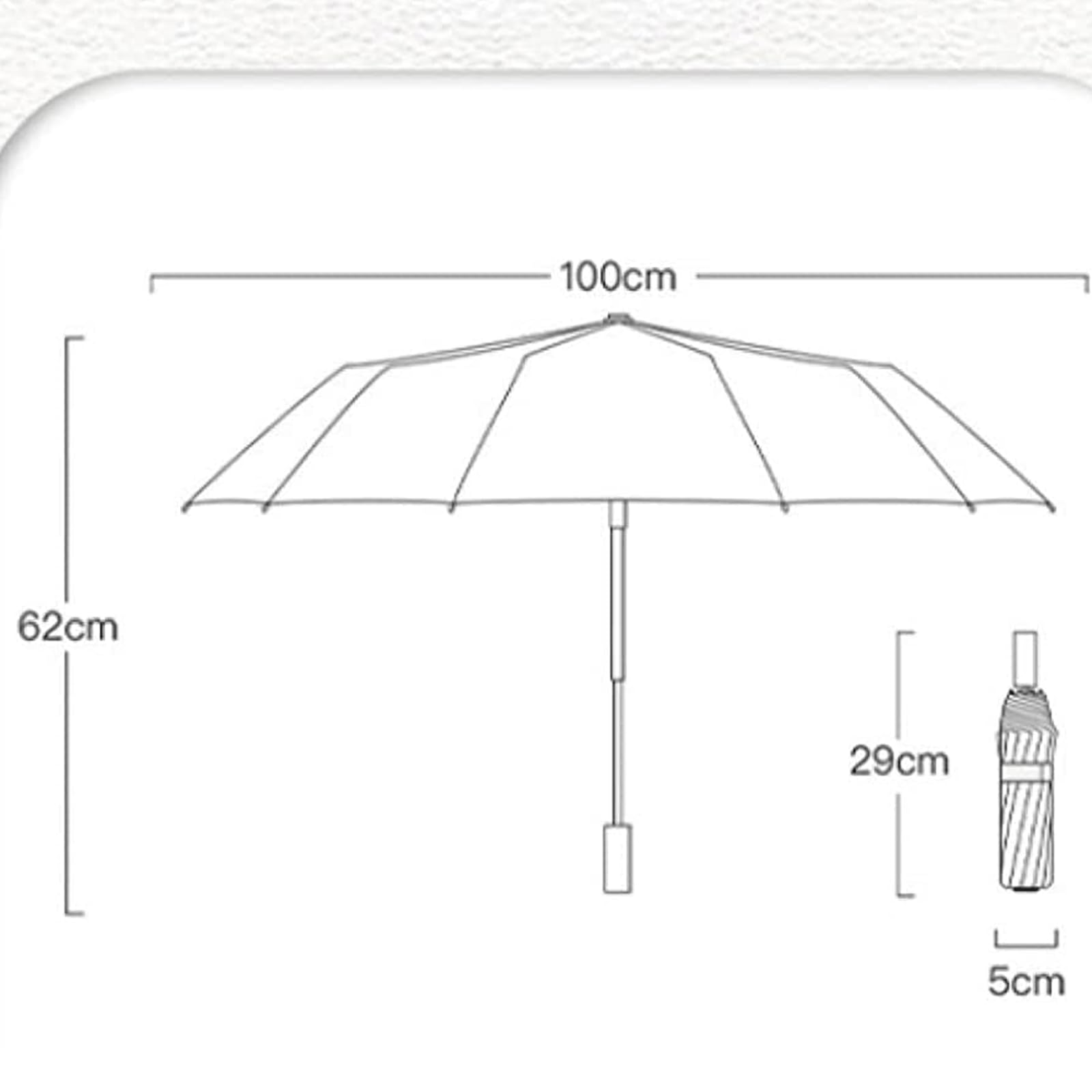 Paraguas triple plegable para sol y lluvia, doble uso, protección UV, paraguas compacto, paraguas de viaje portátil