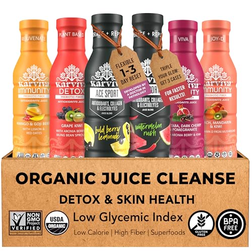 Karviva Organic Juice Cleanse for Glowing Skin, Digestive Support &