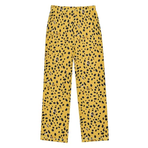 Boys' Pants Leopard Yellow Cheetah Spots Long Bottoms Jogger Pants Elastic Waist Trousers with Pockets S-XL