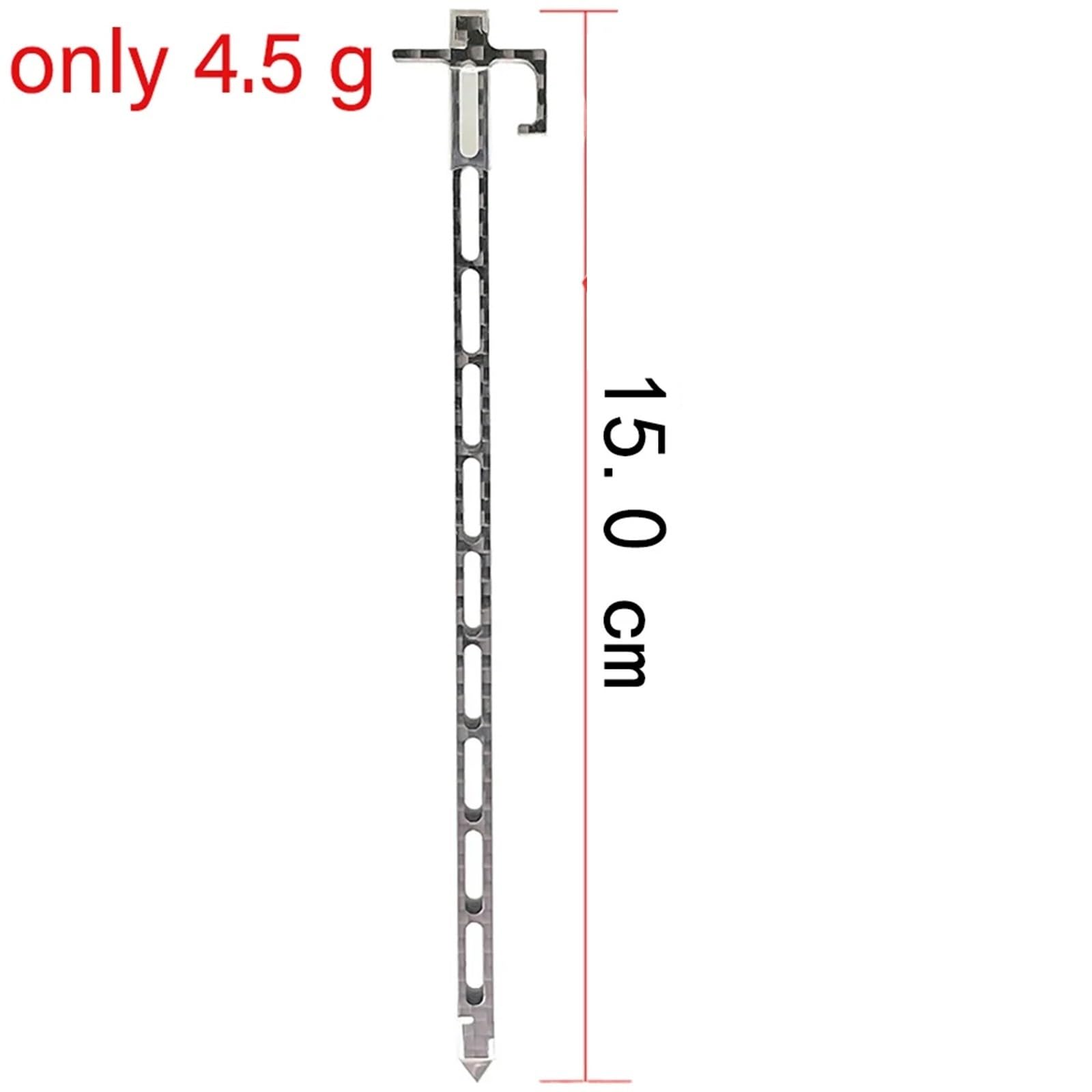Piquet de Tente en Fiber Carbone, Alliage Titane, matériau Composite, Clou 5,9 Pouces, 15.0cm, 20 pièces pour Camping, Tonnelles(Size 1)