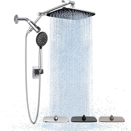 Veken Wide Rain Shower Head with Handheld, High Pressure Rainfall