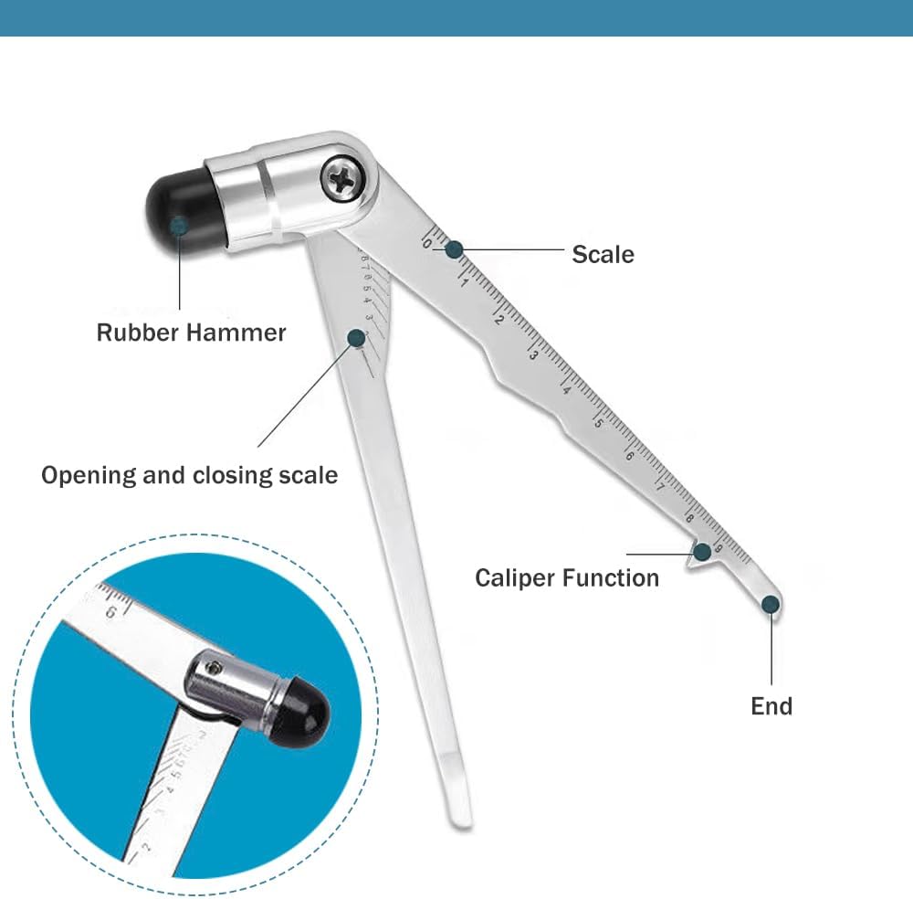 Percussion Reflex Hammer with Graduated Scale, Stainless Steel Diagnostic Tool for Neurological Examination Tendon, Muscle Tendon Knee Ankle Cutaneous Reflex Test, 5.5"L