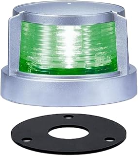 小线制作所 航海灯 二种舷灯(绿色) LED 小型船舶用 船灯 型式认证品 JCI检验品 船舶检查 垫圈套装 船 船舶(银色)