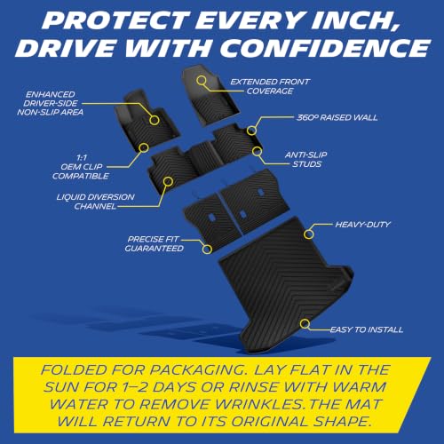Image of Michelin Vehicle Mats for 2022-2026 Hyundai Tucson Gas (6 Piece) | Not Fit Hybrid or PHEV, All-Weather Floor Liner, Custom Fit, Durable TPE, Non-Slip