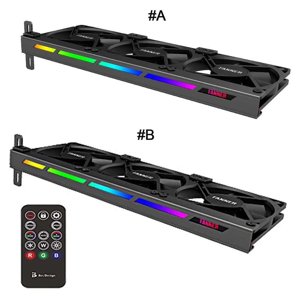 Dispositivo de ventilación T390H de 3 x 90 mm, ventilador VGA de alta velocidad, tarjeta gráfica, ventilador de refrigeración de 5 V, 3 pines, 0,36 A con tira de luz ARGB