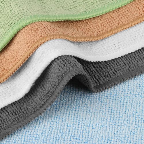 Image of Orighty Washcloths Bulk, 100 Pack Highly Absorbent & Soft Feel Microfiber Face Towels, Multi-Purpose Wash Cloths & Hand Towels for Bathroom, Hotel, Spa, and Gym, 12x12 Inch, Multicolor