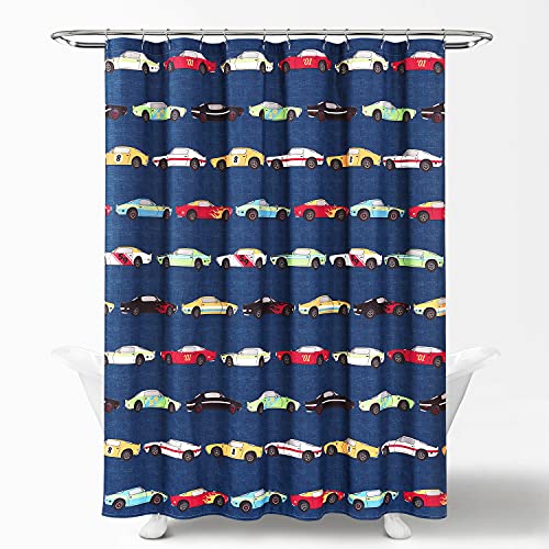 Lush Decor Race Cars Shower Curtain Single 72" W x