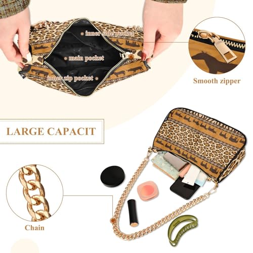 Image of Shoulder Bags for Women Animal Zebra Leopard Cheetah Tiger Print Hobo Tote Handbag Small Clutch Purse with Zipper Closure