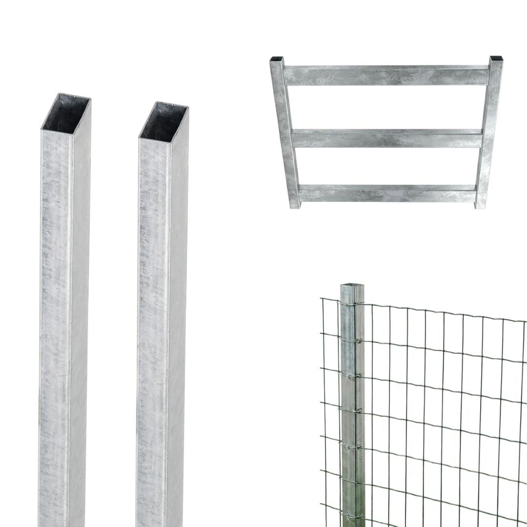 TUBO RECTANGULAR ACERO GALVANIZADO - Sección 80x40 mm - Longitud 2000 mm - Espesor 3 mm - 2 Unidades