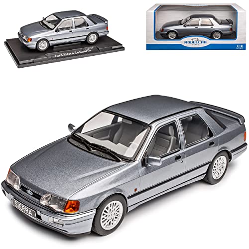 Model Car Group Ford Sierra RS Cosworth Coupe Blau Grau Metallic 1982-1993 1/18 Modell Auto Cover