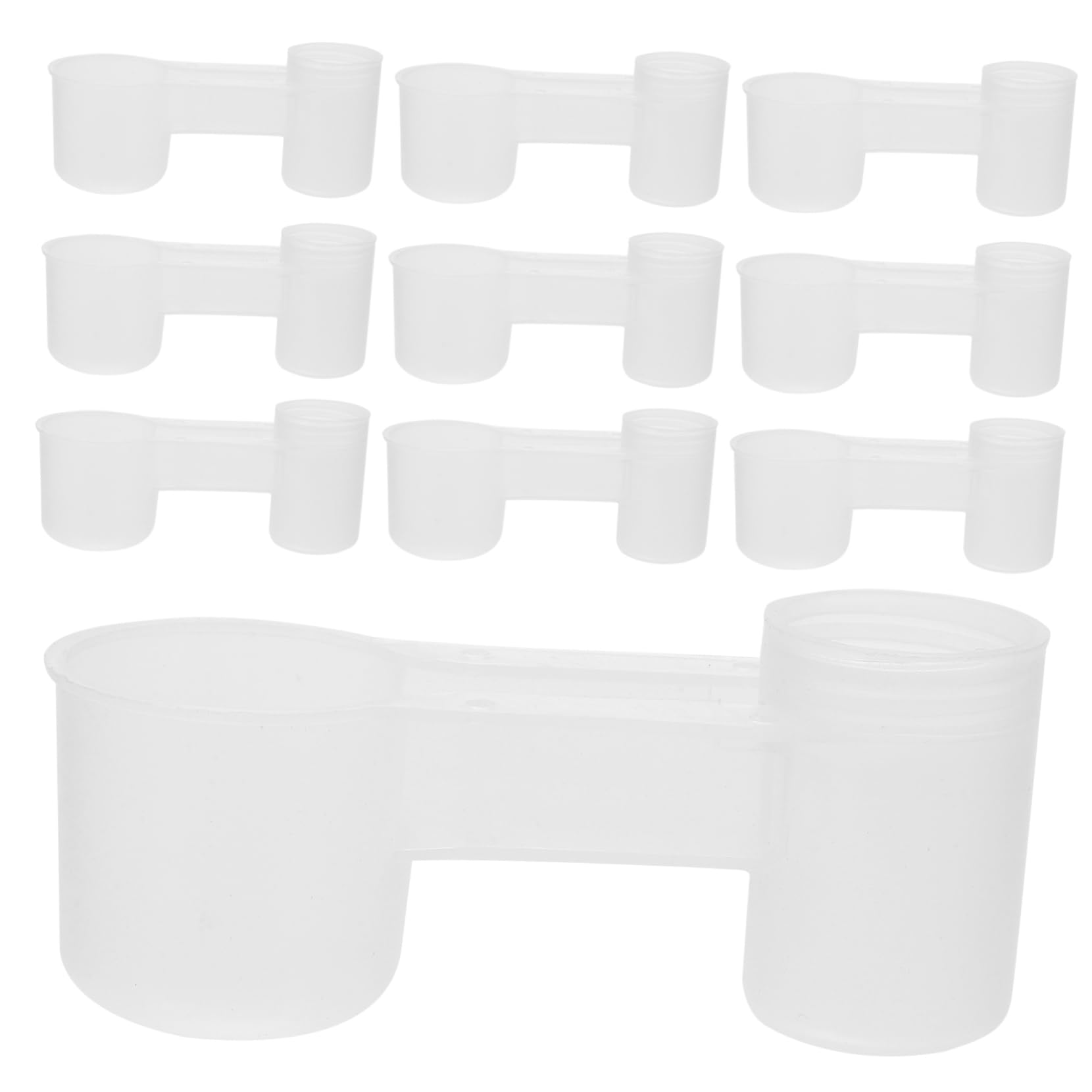 Abbeveratoio per Uccelli 10 Pezzi in Plastica Bianco Doppia Porta per Pappagalli e Piccioni, Facile da Pulire, per Casa o Negozio di Animali