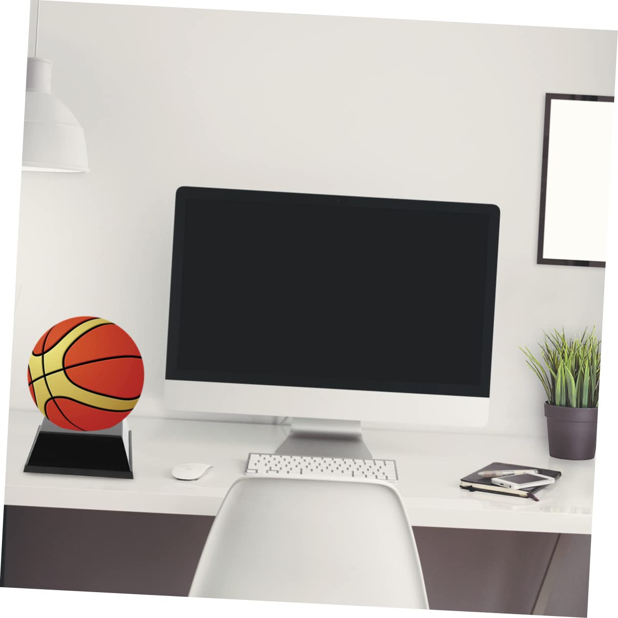 WOONEKY 1pc Durable Plastic Ball Storage Rack Holder for Basketball Soccer Volleyball Simple Display for Home Office Garage School Shop Black