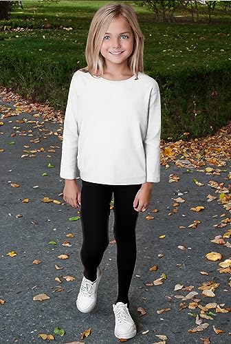 Clementine Little Girls' Everyday Long Sleeve Tee 3-Pack, White,Small (6-6x)4