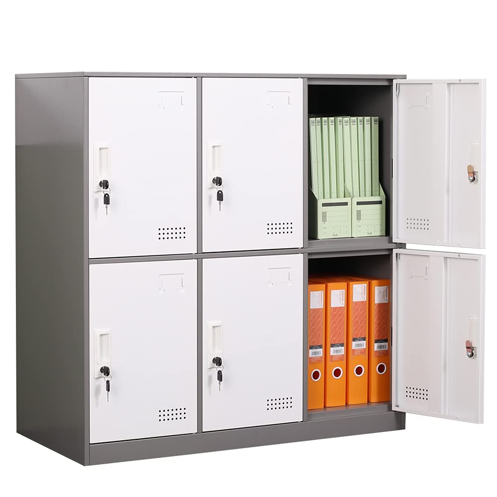Buy Metal Locker 6 Door Steel Storage Locker Home Organizer