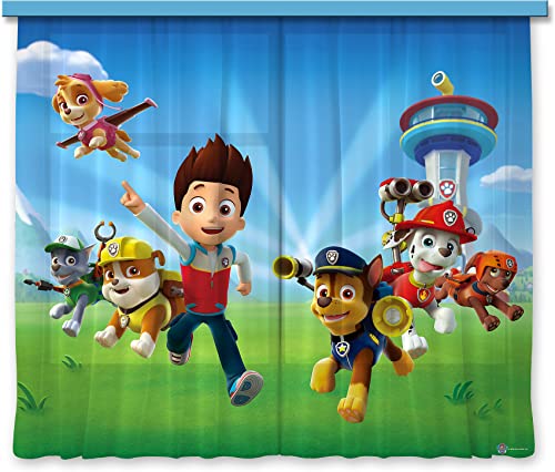 AG Design Paw Patrol   Cortinas bajo el Agua, 2 Piezas, Multicolor, 180 x 160 cm