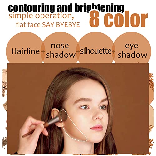 Beteligir 8 Color Powder Contour Palette, Matte Contouring Makeup Kit, Cosmetics Contour And Highlighting Powder Foundation Palette, Contour & Bronzer, Light To Medium, Vegan & Cruelty-Free (01) #TOP2