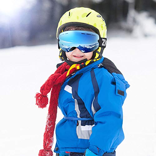 Zionor Xmini Kids Ski Snowboard Snow Goggles Detachable Lens Uv Protection Anti-Fog For Child Boys Girls Youth (Vlt 11% Black Frame Revo Silver Lens) #TOP6
