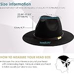 Gossifan Fedora Hats for Men Wide Brim Panama Hat with Classic Belt - Image 3