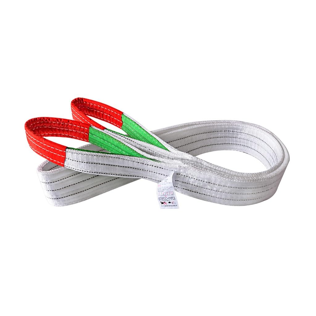 NGDFGR Durable Industrial Flat Lifting Belt Industrial White Flat Lifting Rope Crane Rope Trailer Crane Belt Heavy Objects Nylon Slings,8T-6M