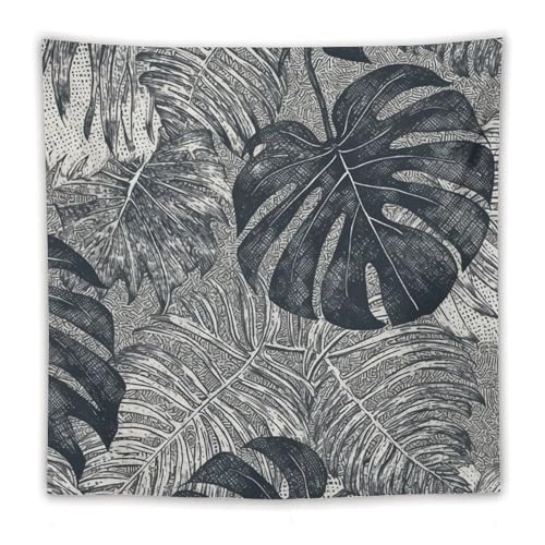 Tapisserie murale Monstera pour masquer un mur nu et decorer le salon