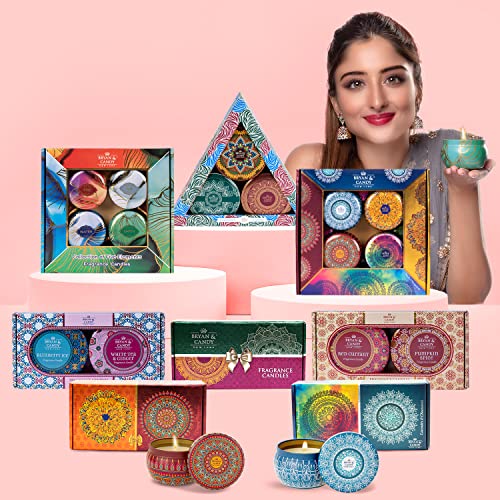 Bryan & Candy Scented Candles | Gift Set for Women & Men,Cherry Blossom,Vintage Sandalwood,Neroli & Honeycomb,Lavender & Chamomile Aromatherapy Candles