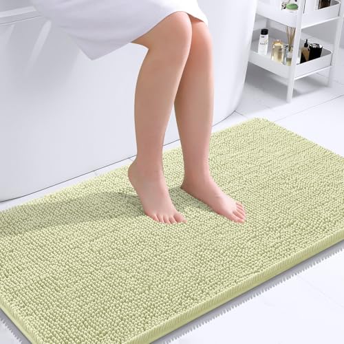 Image of OLANLY Large Bathroom Rugs 40x24, Extra Soft Absorbent Chenille Bath Rugs, Rubber Backing Quick Dry, Machine Washable Bath Mats for Bathroom Floor, Tub and Shower, Home Decor Accessories, Vanilla