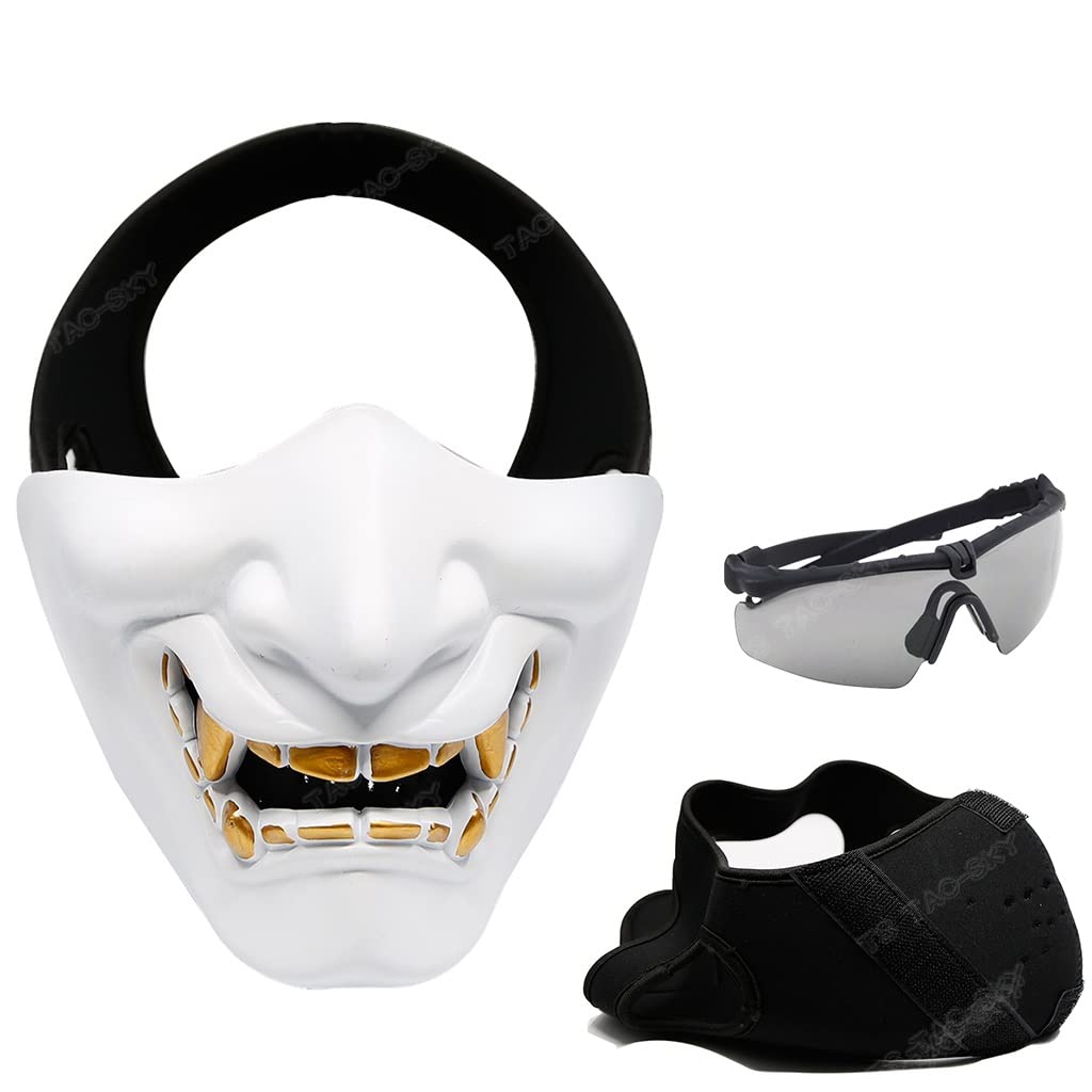 Amazon.co.jp: スケルトン スカル デビル ハーフフェイス タクティカル