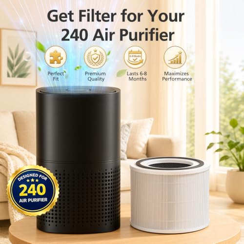 Image of 240 Replacement Filter Compatible with Puroair 240 Air Purifier, 2 Pack | Fits Puroair 240 Air Purifier with Activated Carbon for Pet Dander, Smoke & Odors, for Home Bedroom Room, 240 Filters