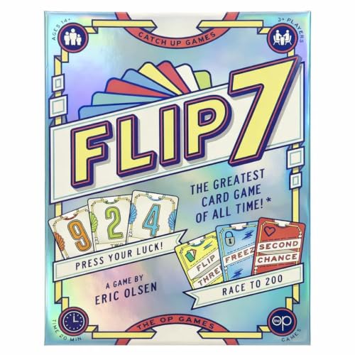 Image of Flip 7, The Ultimate Blend of Press Your Luck and Strategy, Fast-Paced Addictive Card Game, and Easy to Teach, Perfect for Game Nights, 3+ Players, Ages 14+ & Up, 20 Minutes Play Time