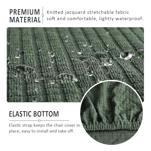 BalladHome Stuhlhussen 4 Stück Stuhlbezüge Stretch Stuhlbezug Elastische Spandex Stuhlhussen Universal Abnehmbare Waschbar für Hotel Party Bankett (Grün, 4 Stück)-M