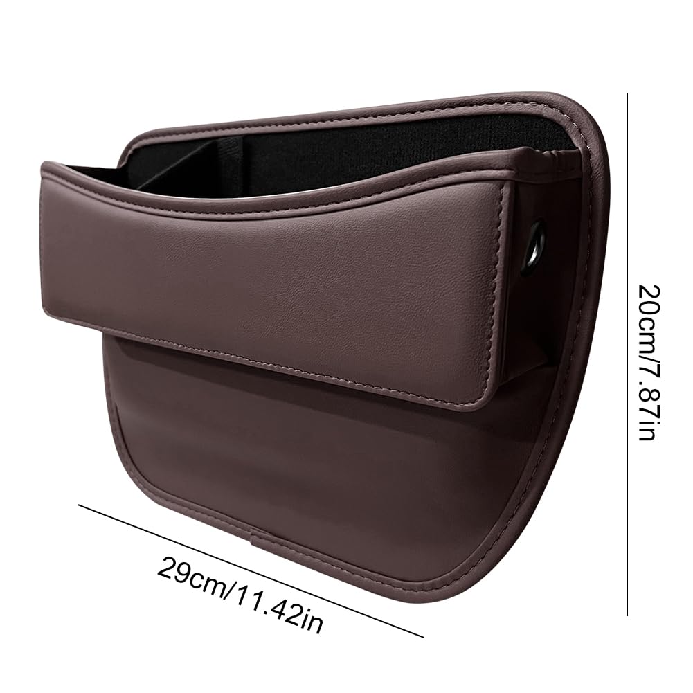 2 uds Caja organizadora para Espacio de Asiento de Coche Bolsillo de Almacenamiento Interior de Cuero para Coche (Rojo)