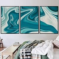 3 Piece Framed Canvas Wall Art Abstract Fluids Canvas Prints Home Artwork Decoration for Living Room,Bedroom - 16