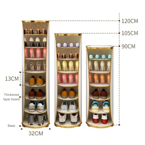 Étagère à chaussures circulaire verticale avec rangement rotatif