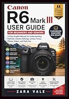 Canon R6 Mark III User Guide for Beginners and Seniors: A Plain-English Manual for Understanding Controls, Camera Settings, Lenses, Focus, Photos, Videos, and Daily Use B0H2S3Z5NR Book Cover