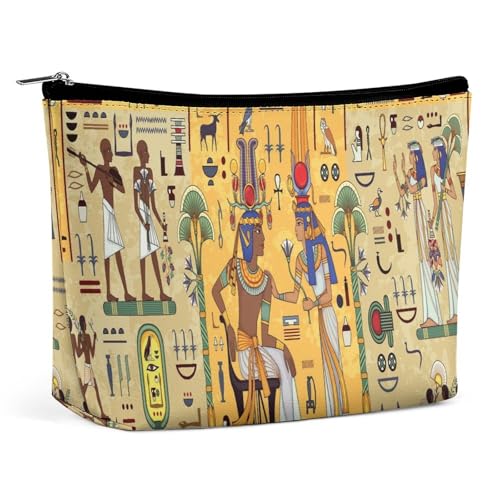 Bolsa feminina de couro PU, estojo de maquiagem, bolsa com zíper, bolsa organizadora de artigos de higiene pessoal, 17,3 x 15 x 5,8 cm, Multi 8, 6.8x5.9x2.3 in