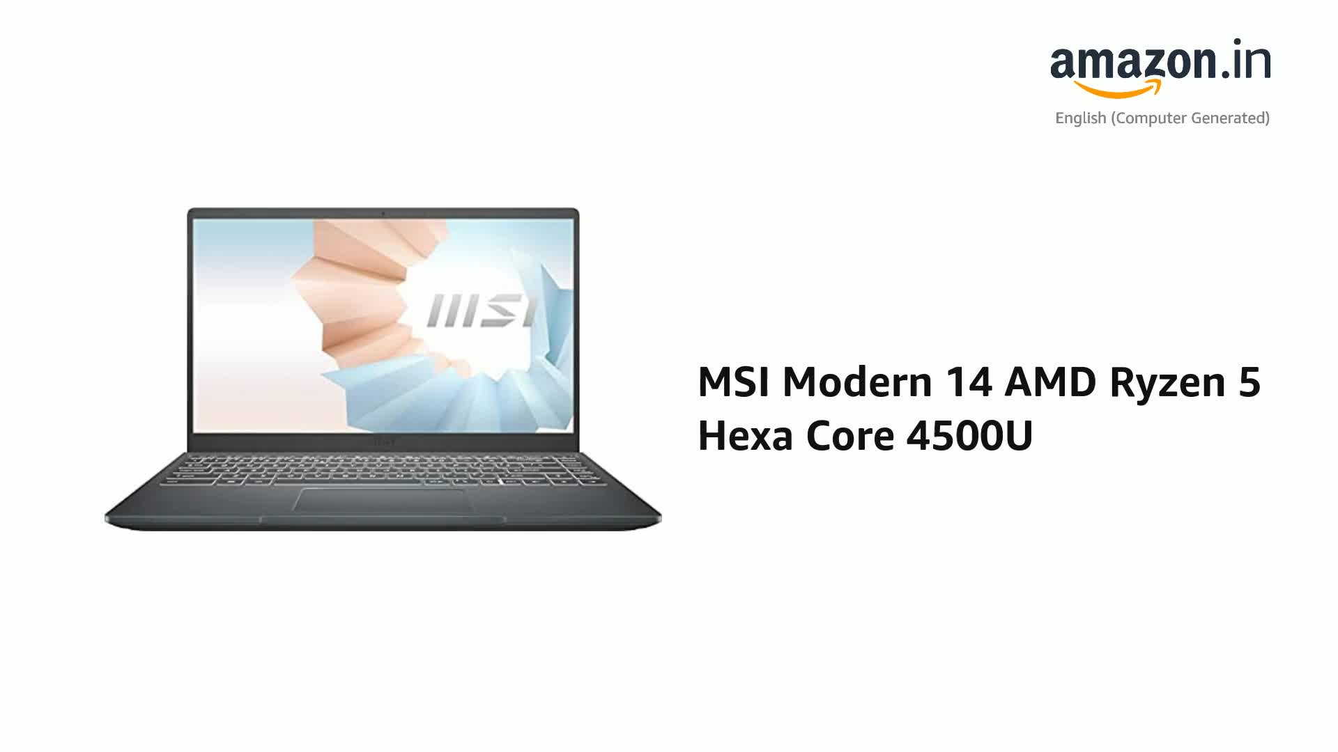 MSI Modern 14 AMD Ryzen 5 Hexa Core 4500U (14 inches, 8 GB