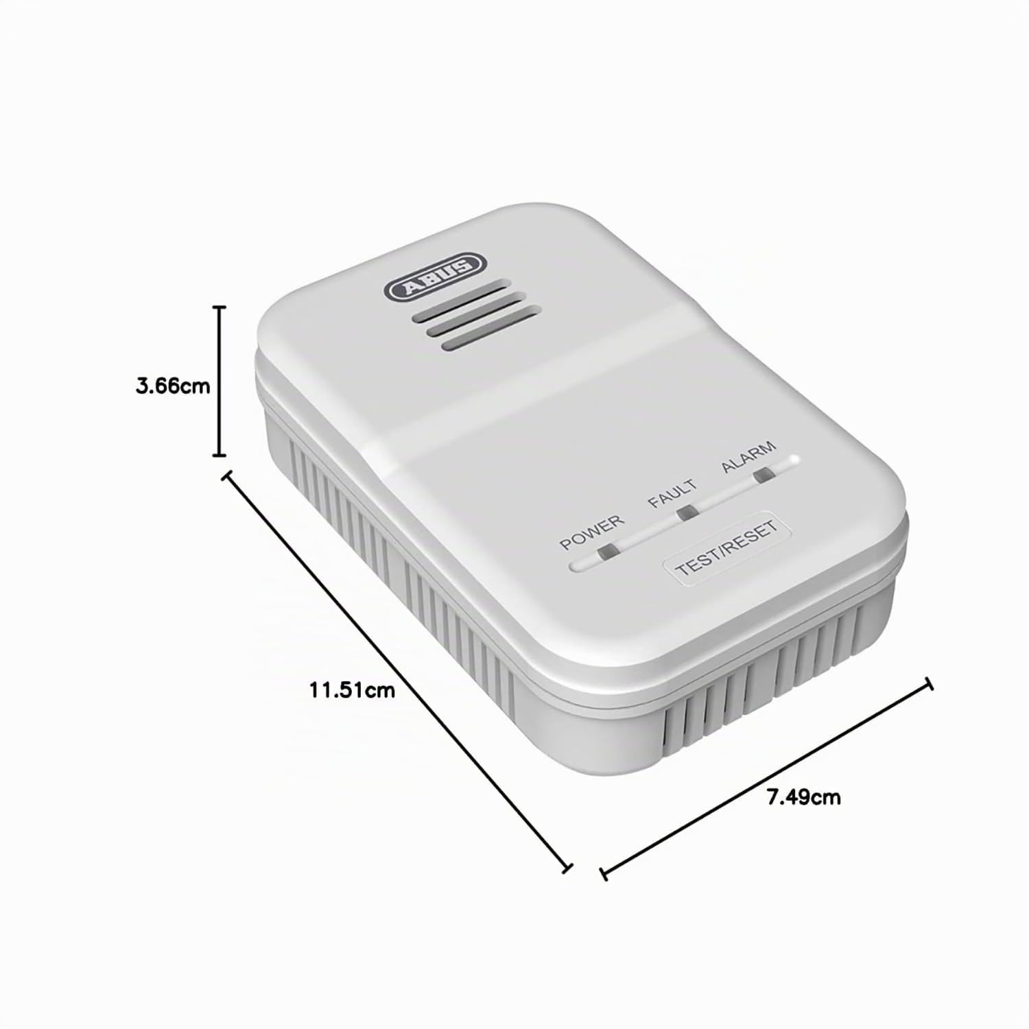 ABUS Rilevatore di Gas GWM100ME - Metano, Gas Naturale, Allarme 85 dB | Alimentazione AC 220-240 V, segnale fine vita 5 anni, certificato EN50194-1:2009, pulsante di test integrato