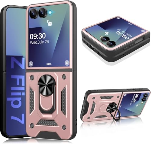 Protection Samsung Galaxy Z Flip 7 antichoc avec béquille coulissante et cache caméra