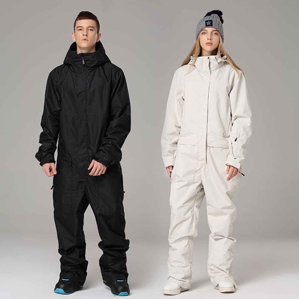 HOTIAN Tuta da Sci da Uomo e Donna Tuta da Sci di Un Pezzo, Tute Invernali all'aperto Impermeabile Giacca da Snowboard,per Il Lavoro All'aperto Sci Pesca Equitazione