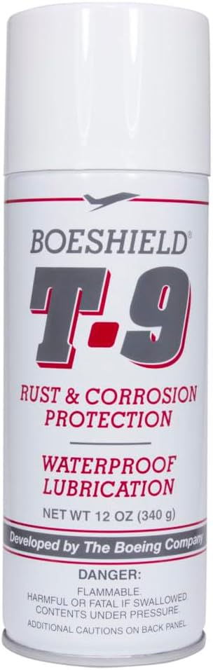 BOESHIELD T-9 Rust Remover - Long-Lasting Rust & Corrosion Inhibitor/Protection and Waterproof Lubrication | Fluid Film Spray | T9 Lubricant Spray Can | 12 oz. (Limited Edition)